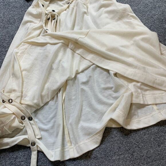 Hurley Skirt Womens XS Extra Small Ivory Pull On Grommet Belt Flowy Lightweight - Picture 11 of 13